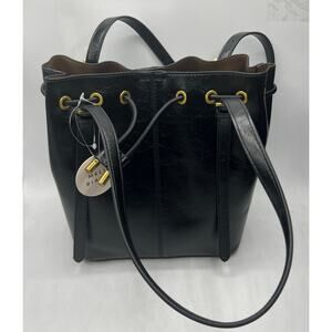 Melie Bianco Top Handle Bucket Bag Black NEW